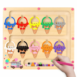 Montessori Spielzeug ab 3-4 Jahre 🧩 Magnetspiel Labyrinth 🎁 Geschenk für Mädchen & Junge 🌈 Kinder Holzspielzeug Angebot bei HelloDeals