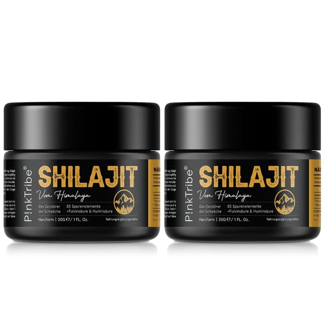 🌿 Shilajit Reines Himalaya Shilajit-Harz, Gold Qualität und Original, Ayurvedische Kräuter, Vegan (2er Pack) 🌿