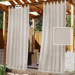 LINFKY Outdoor Vorhänge - Wasserdichte Außenveranda - 2er Pack - Natürlich