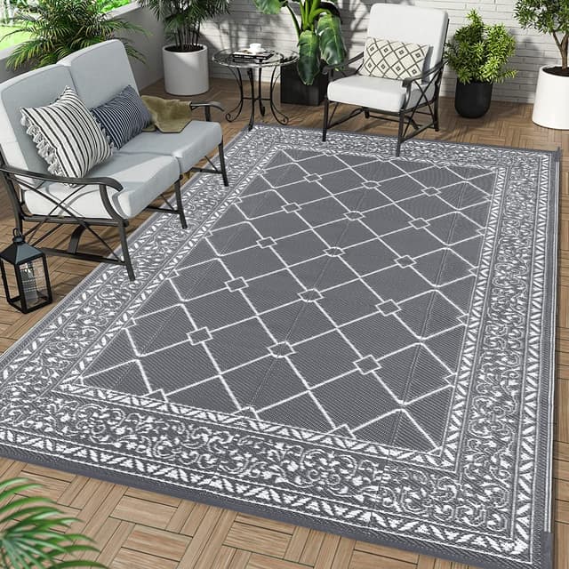 Enyhom Groß Outdoor Teppich 180 x 270 cm - Wendbarer RV Camping Außenteppich