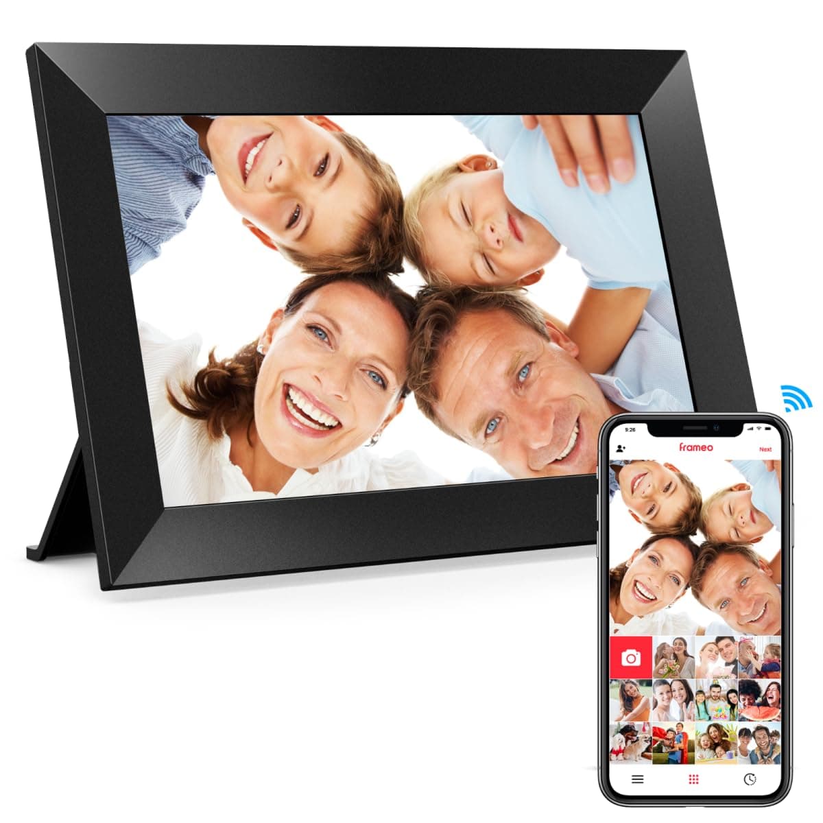 📸 Frameo 10,1 Zoll WiFi Digitaler Bilderrahmen mit HD IPS Touchscreen