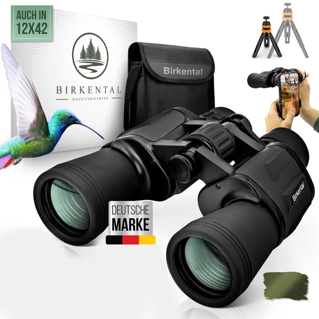 Birkental Fernglas Erwachsene 10x50 - HD Zoom, wasserdicht, leicht, kompakt 🌟