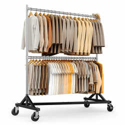 👗🌟 HOKEEPER Kommerzieller Kleiderständer mit Z-Ständer, Tragkraft 250 kg, Robuster Schwerlast-Garderobenständer 🌟👗