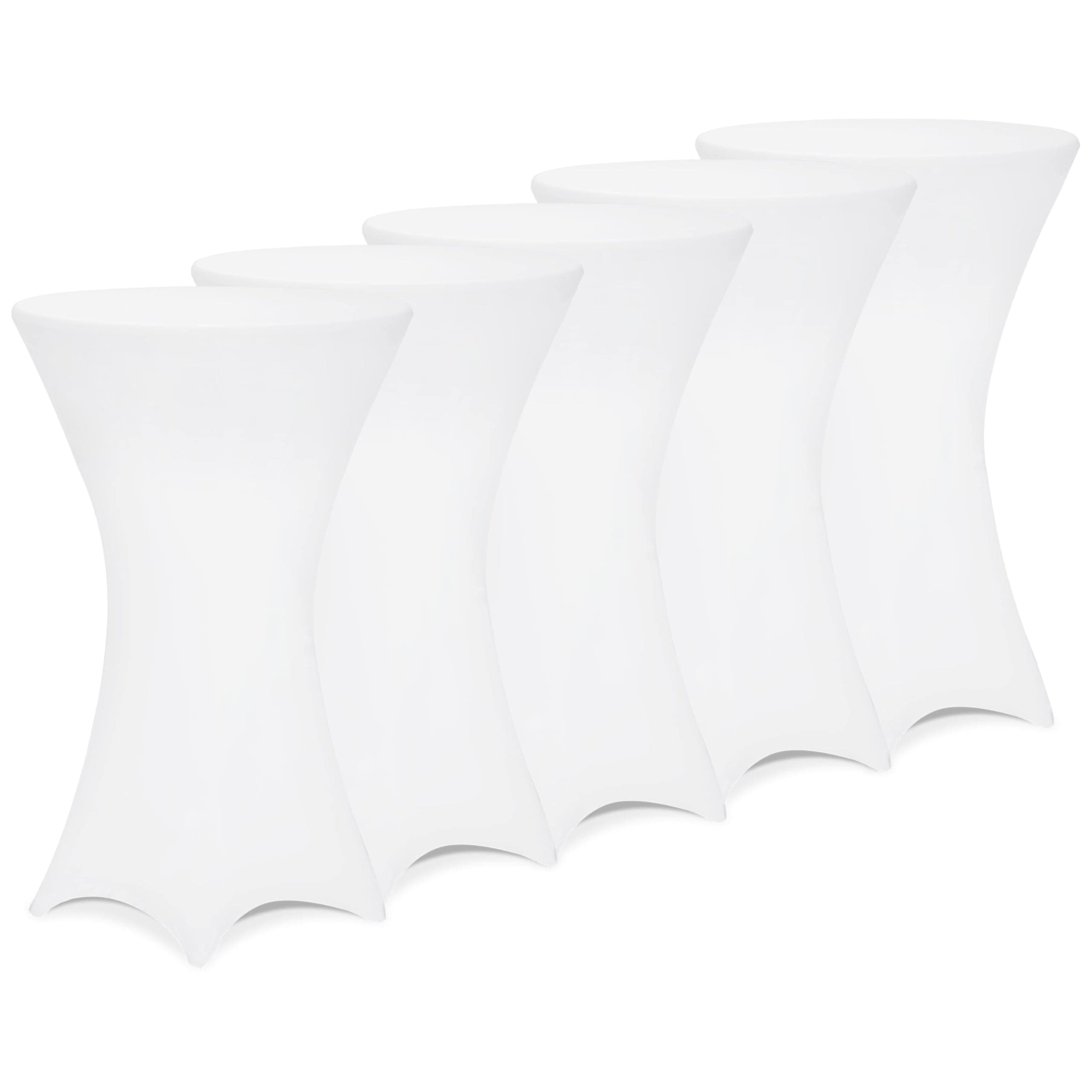 Deuba® 5X Stehtisch Hussen Ø 60-65/70-75/80-85cm Viele Farben 30°C Waschbar Verstärkte Standfüße Stehtischhusse Überzug Stretch (Ø 80-85cm, Weiß) Angebot