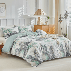 🛏️ Lekesky Bettwäsche 200x200 3teilig Bettbezug - Bettwäsche-Sets Grün 200 x 200 cm