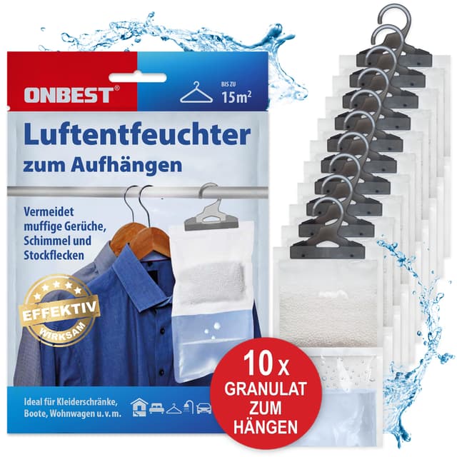🌿🏠 ONBEST Großes 10x Luftentfeuchter Set zum Aufhängen 🌧️ - Effektive Entfeuchter!