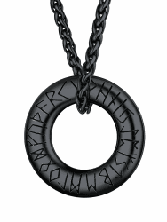 FaithHeart Wikinger Rune Halskette - Silber/Schwarz Anhänger Halskette für Herren Männer