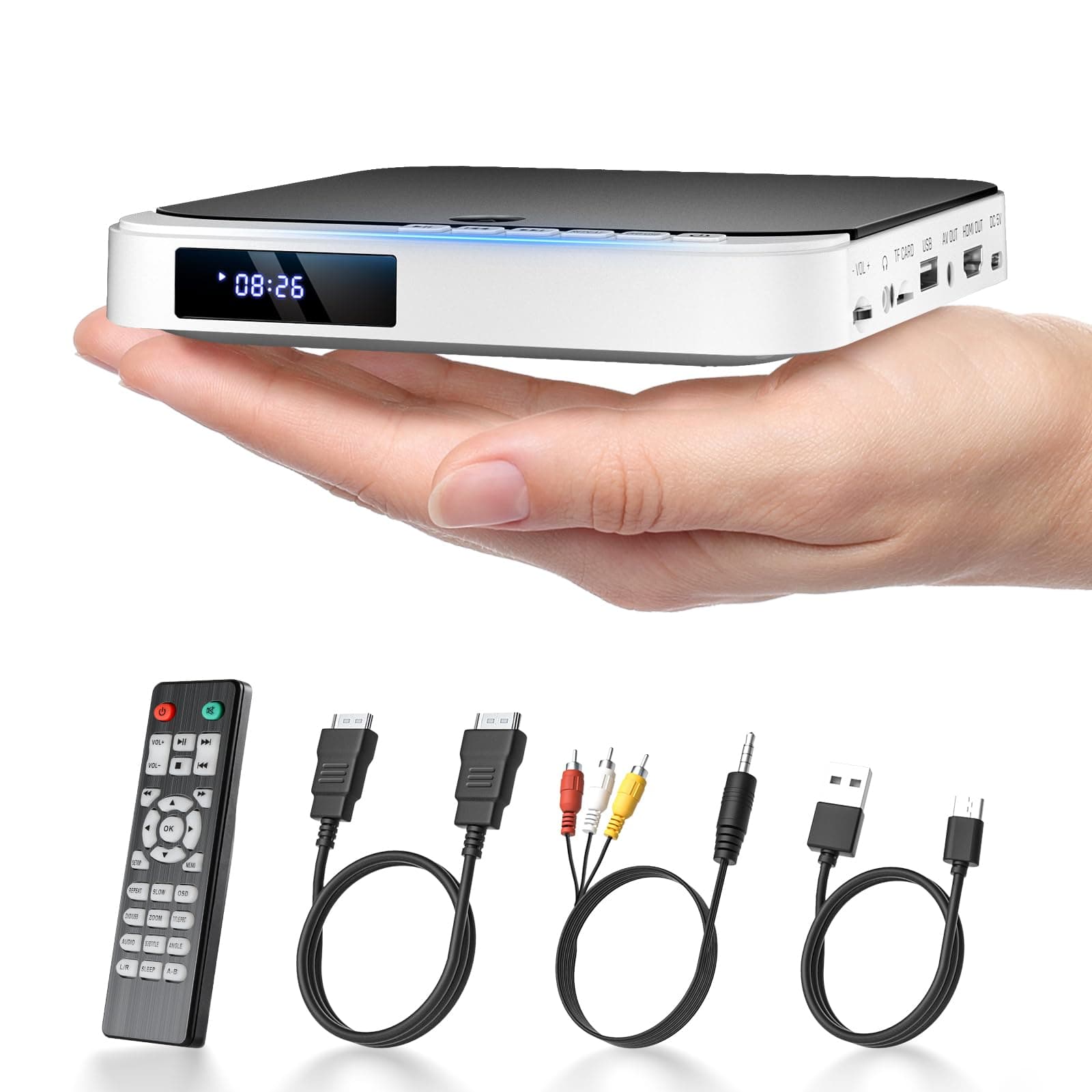 Desobry Mini-DVD-Player HDMI kompakter DVD-Player für alle Regionen