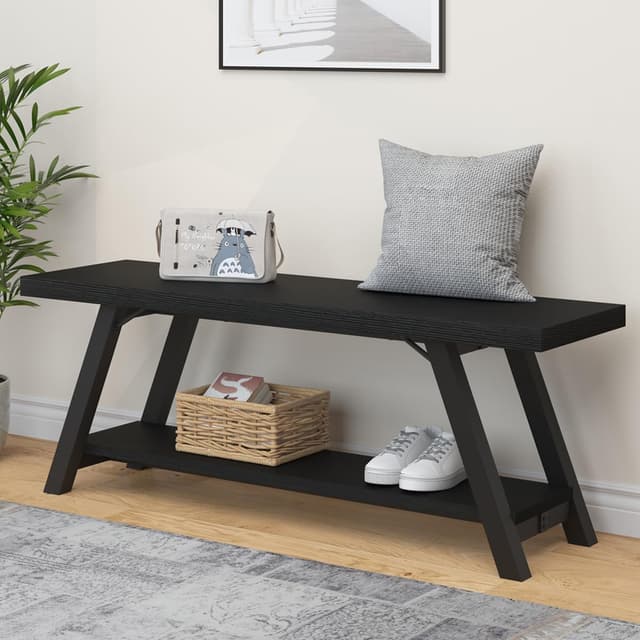 Moderne Schwarze Aufbewahrungsbank für Schuhe 🥿👞👠 - LVB Schwarze Bank