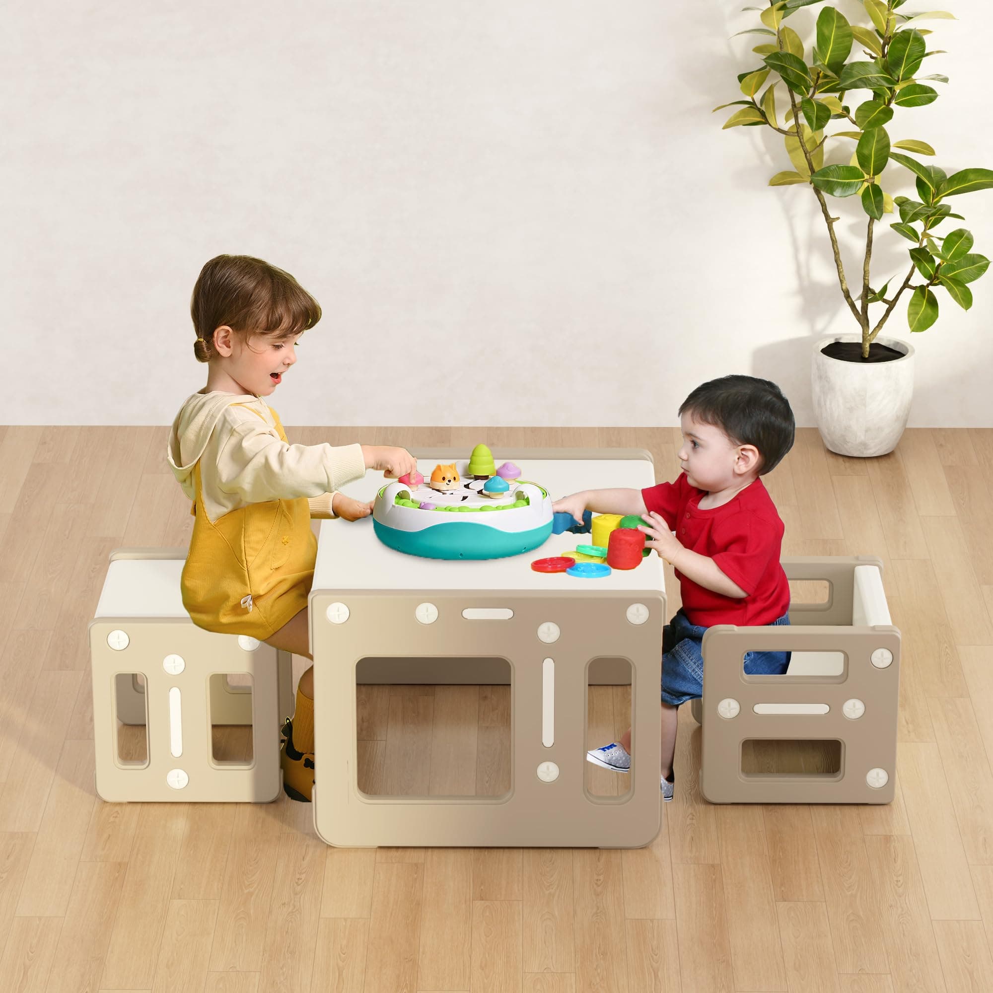 🎨🪴 Hoopyosms Kinder Montessori Tisch und 2 Stühle Set 🪴🎨