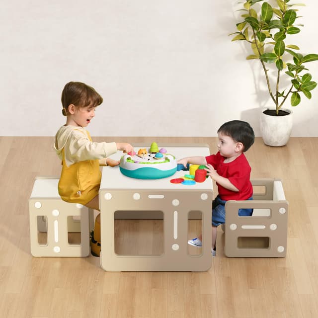 🎨🪴 Hoopyosms Kinder Montessori Tisch und 2 Stühle Set 🪴🎨