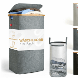 Blumtal Wäschekorb 100L - Wäschesammler mit herausnehmbarem Wäschesack 😍