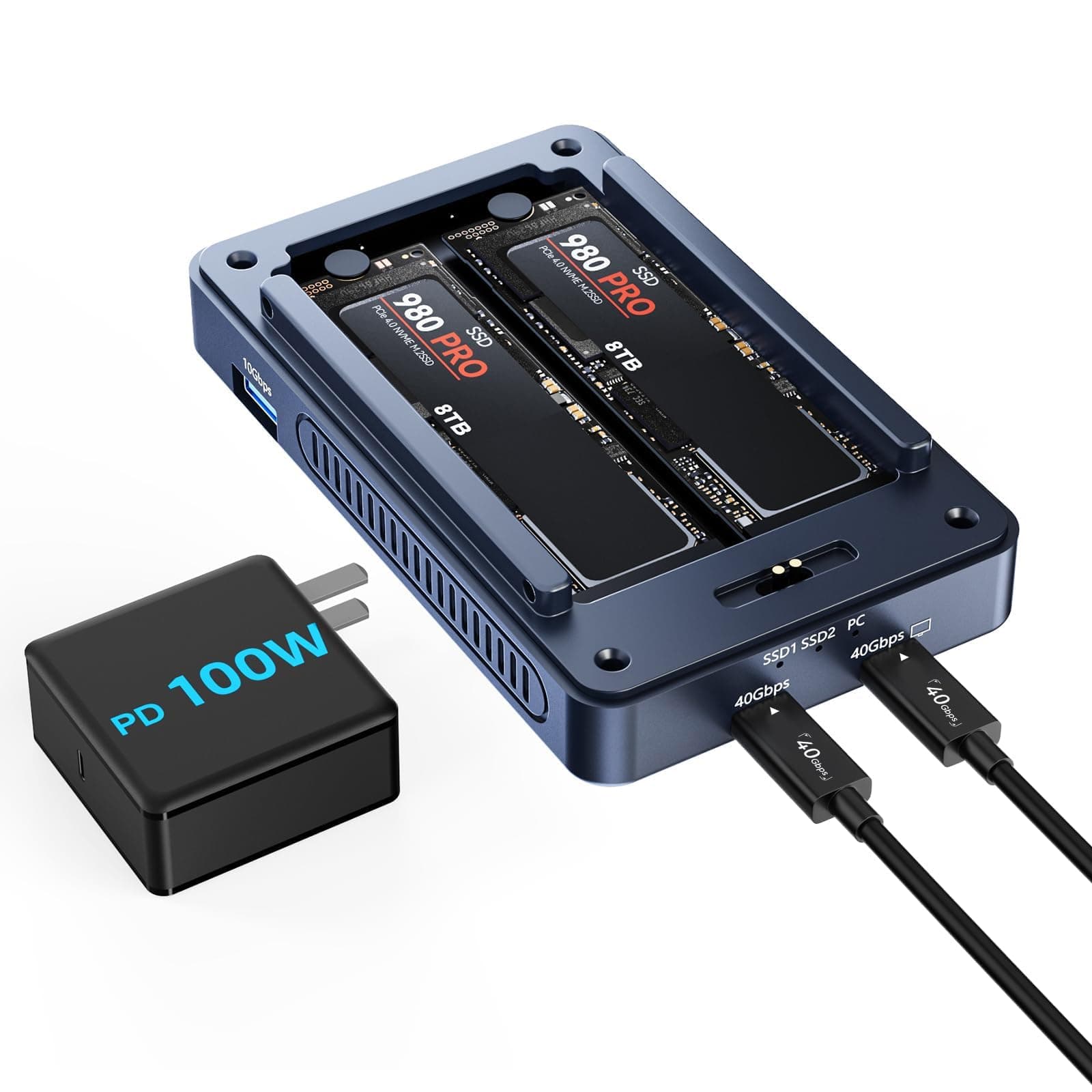 🚀 ACASIS M2 NVMe SSD-Gehäuse 40 Gbit/s USB C Aluminium NVMe Gehäuse PCIe 2280 M-Key (B+M Key) Solid State Drive Externe Festplattengehäuse 🌟