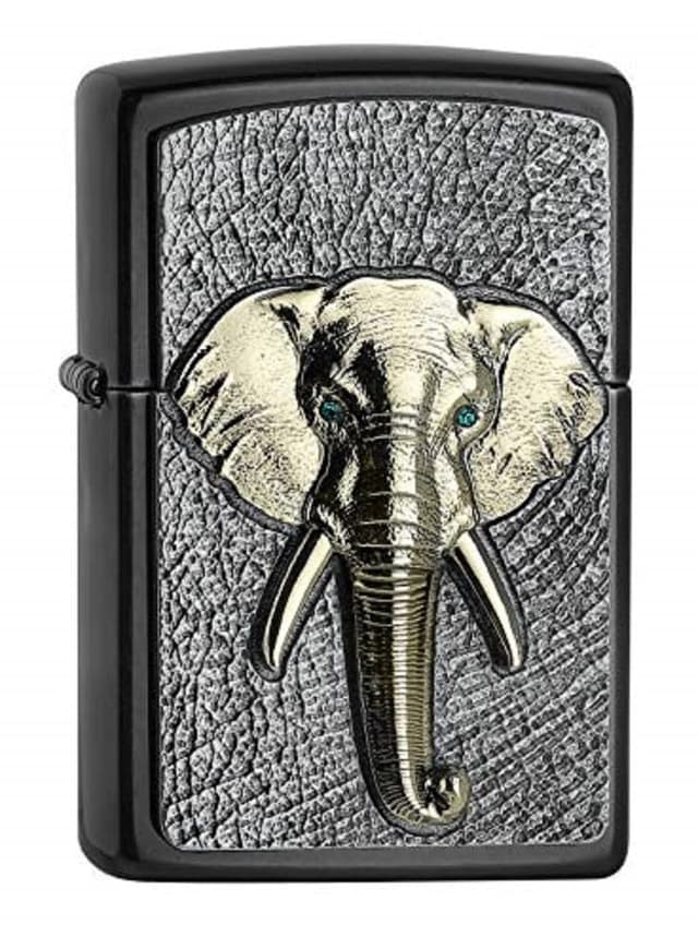 ZIPPO 2006551 – Sturmfeuerzeug mit Elefanten-Emblem und Swarovski® Kristallen