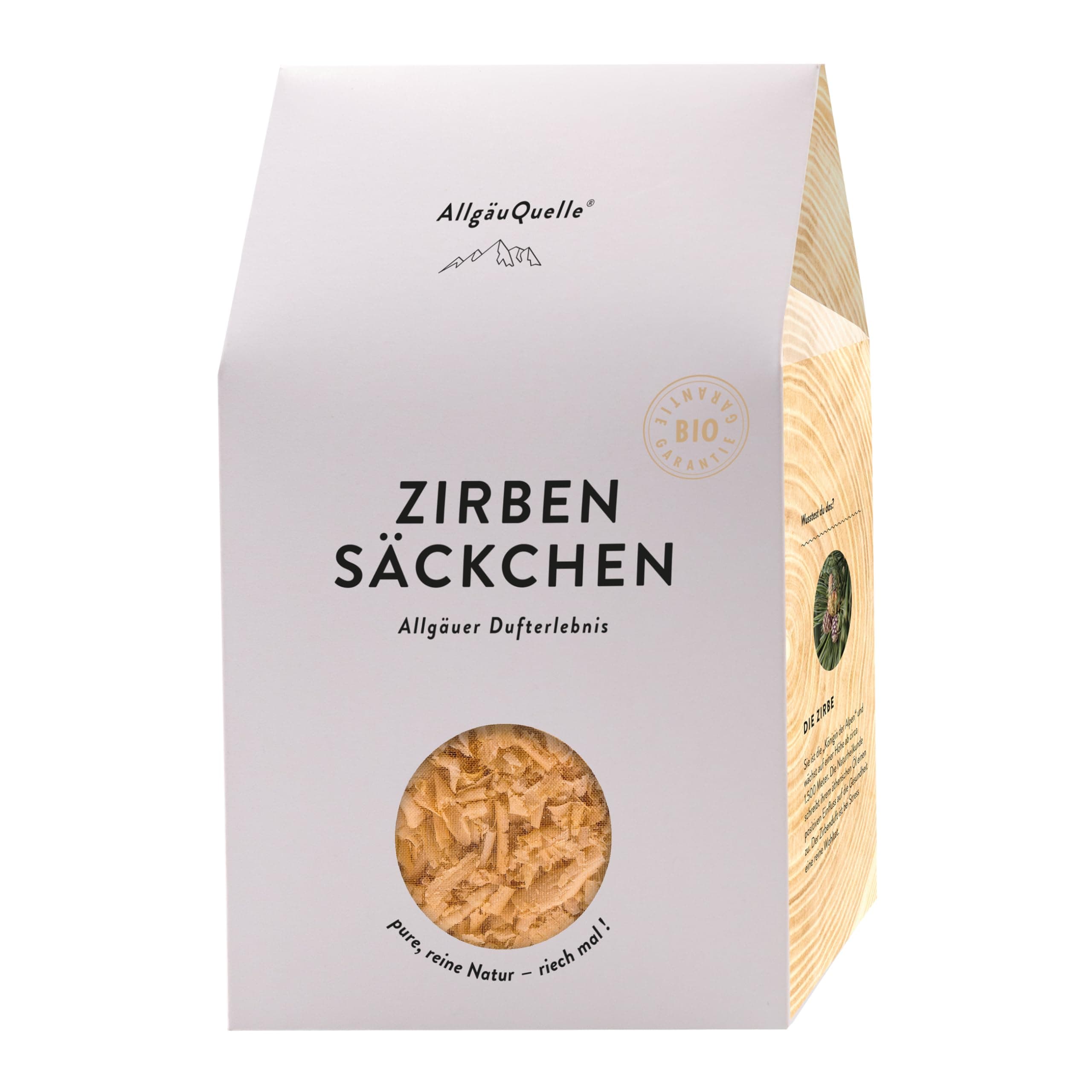 🌲 AllgäuQuelle® Bio Zirben-Säckchen mit Zirbenholzspänen 🌲