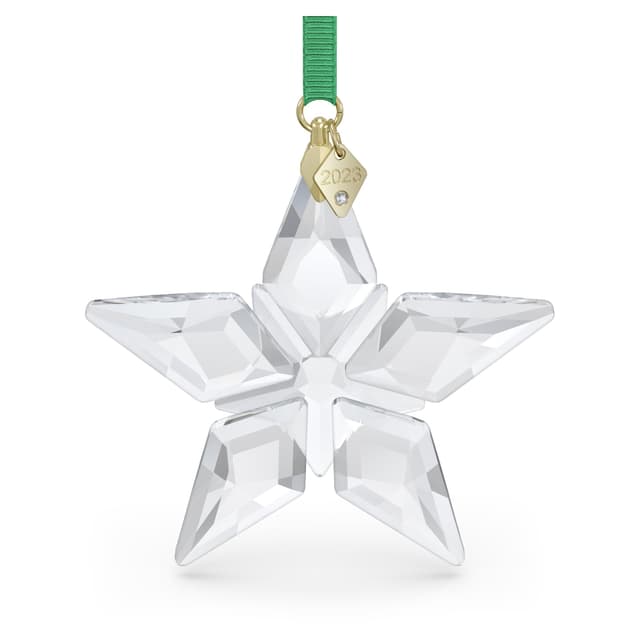 Swarovski Annual Edition 2023 Ornament ⭐🎁 Stern mit Prachtvollem Grünem Band und Klarem Swarovski Kristall