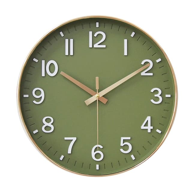 🕰️ HZDHCLH 30cm Lautlos Wanduhr Schleichende Sekunde mit Arabisch Ziffer ohne Ticken für Dekoration Wohnzimmer, Küche, Büro, Schlafzimmer (Matcha Grün) 🌿