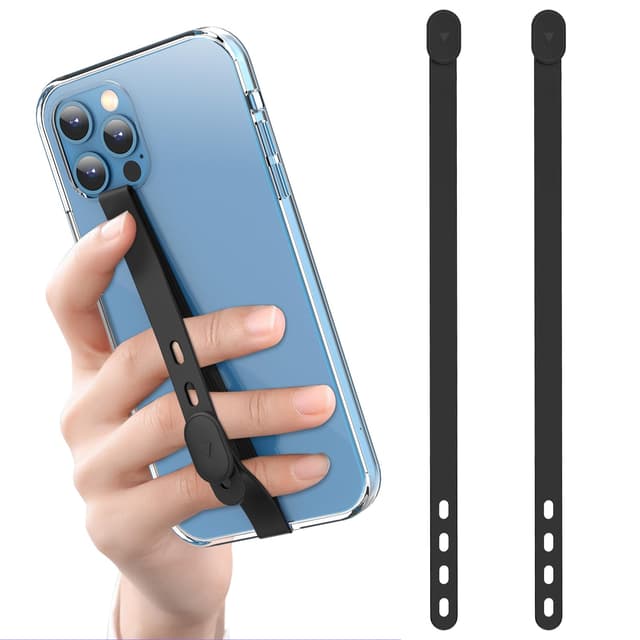 📱 ZhaoCo 2er Pack Elastische Silikon Handy Griffe - Schwarz/Schwarz
