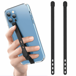 📱 ZhaoCo 2er Pack Elastische Silikon Handy Griffe - Schwarz/Schwarz