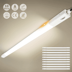 TONFFI 10 Stück Feuchtraumleuchte LED 115cm 36W Led Röhre, IP65 Wasserfest Verknüpfbar Feuchtraumlampe