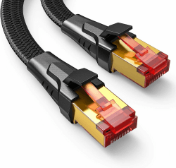 🔥 Snowkids Cat 8 LAN Kabel 5m - 40Gbps, 2000MHz, S/FTP, RJ45, Nylon, Patchkabel