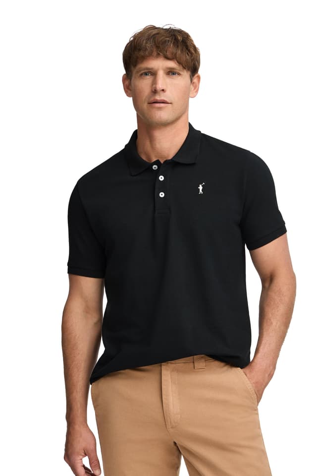 🏌️‍♂️ Polo Club Herren-Poloshirt aus 100% Baumwolle | Schwarz