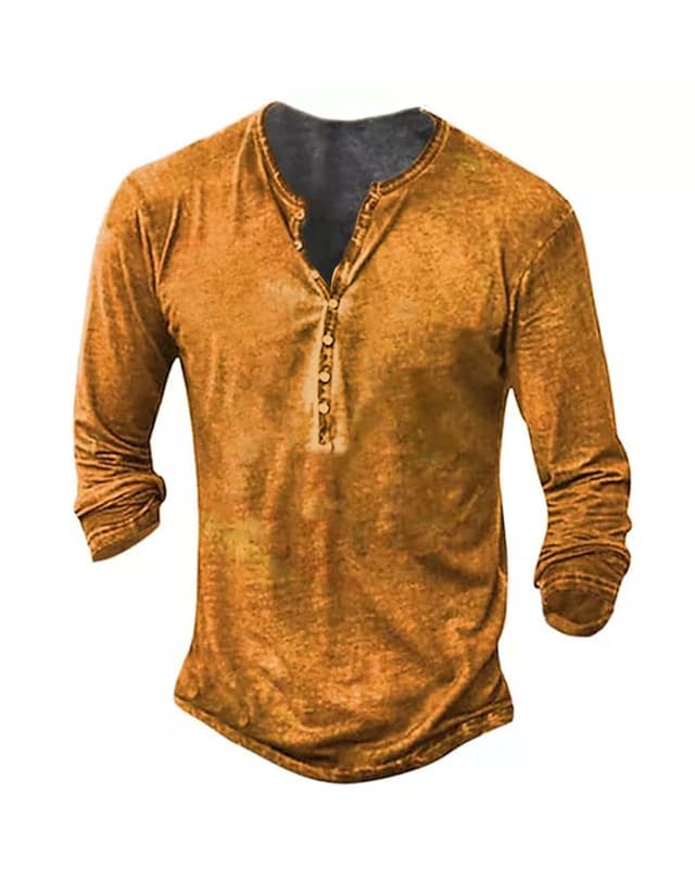 👕 Hemd Herren Langarm/Kurzarm Henley Shirt Männer Freizeithemd Vintage Casual 🌟