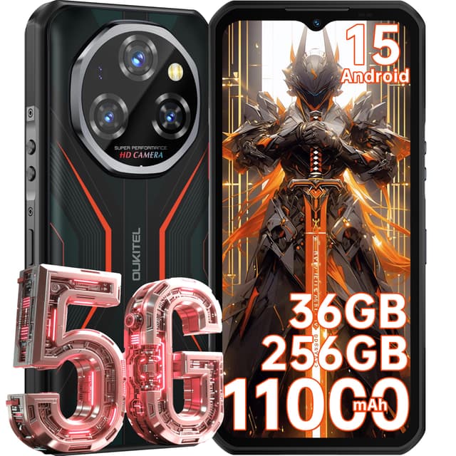 OUKITEL WP55 Outdoor Smartphone Android 15 - 36GB+256GB/2TB - 108MP Kamera - 11000mAh - 6.6" FHD+ - Orange 📸🔋🌐