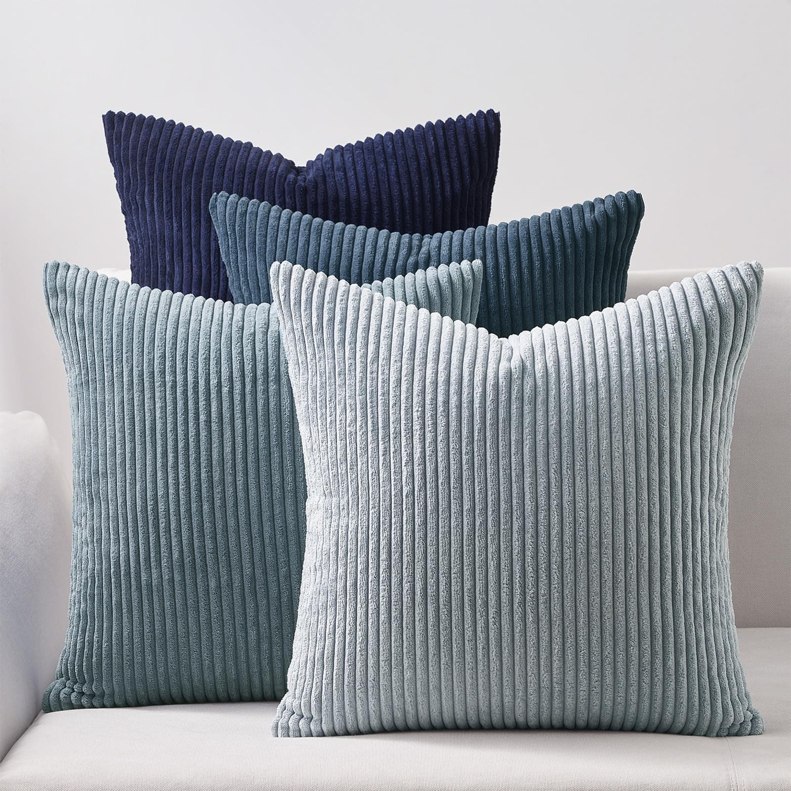 Topfinel Kissenbezug blau 40x40 4er Set Kordsamt 🛋️🎁