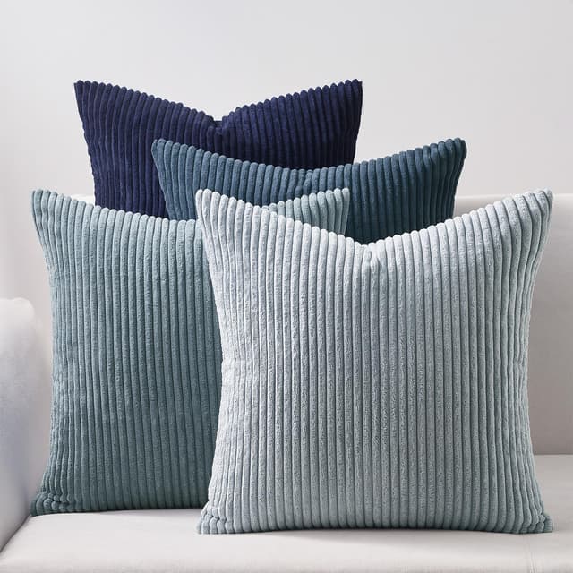 Topfinel Kissenbezug blau 40x40 4er Set Kordsamt 🛋️🎁