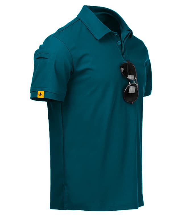 JACKETOWN Poloshirts Herren Kurzarm 😎 Atmungsaktives Schnelltrocknend Poloshirts Männer Tennis Sommer Knopfleiste T-Shirts Männer Casual Sport Shirt Basic Regular Fit Golf Polohemd L 012-dunkles Türkisblau