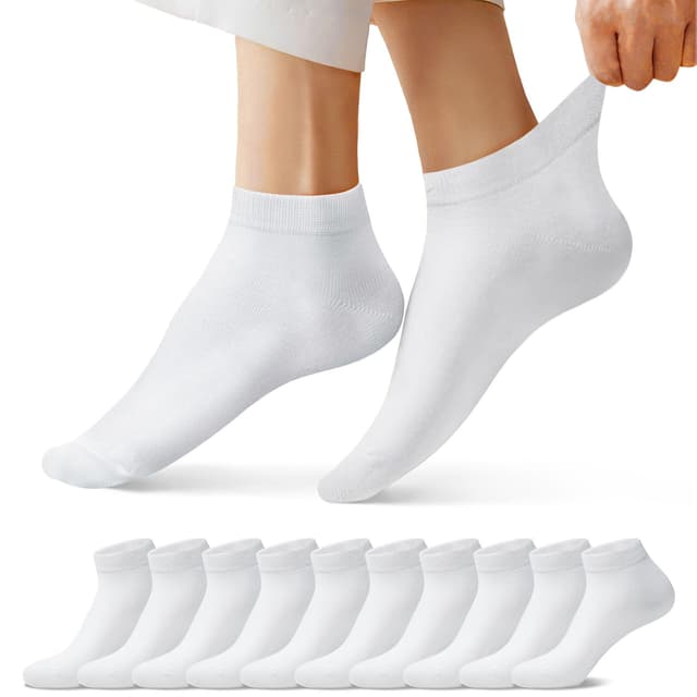 FALARY Sneaker Socken Herren Damen | 10 Paar Baumwolle Atmungsaktive Halbsocken