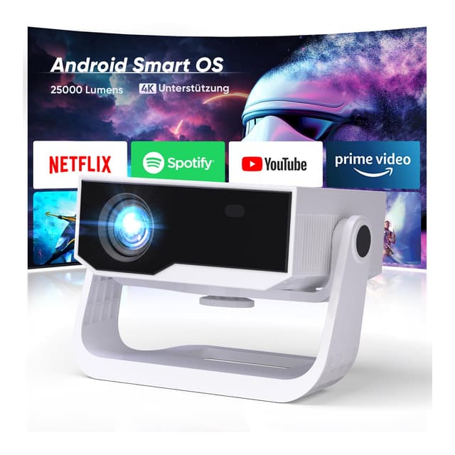 2025 Neuer Smart Beamer 4K Unterstützung, Android 11, Full HD 1080P, 25000 Lumens, WiFi 6 & BT 5.2, Heimkino Beamer 🎥🔊