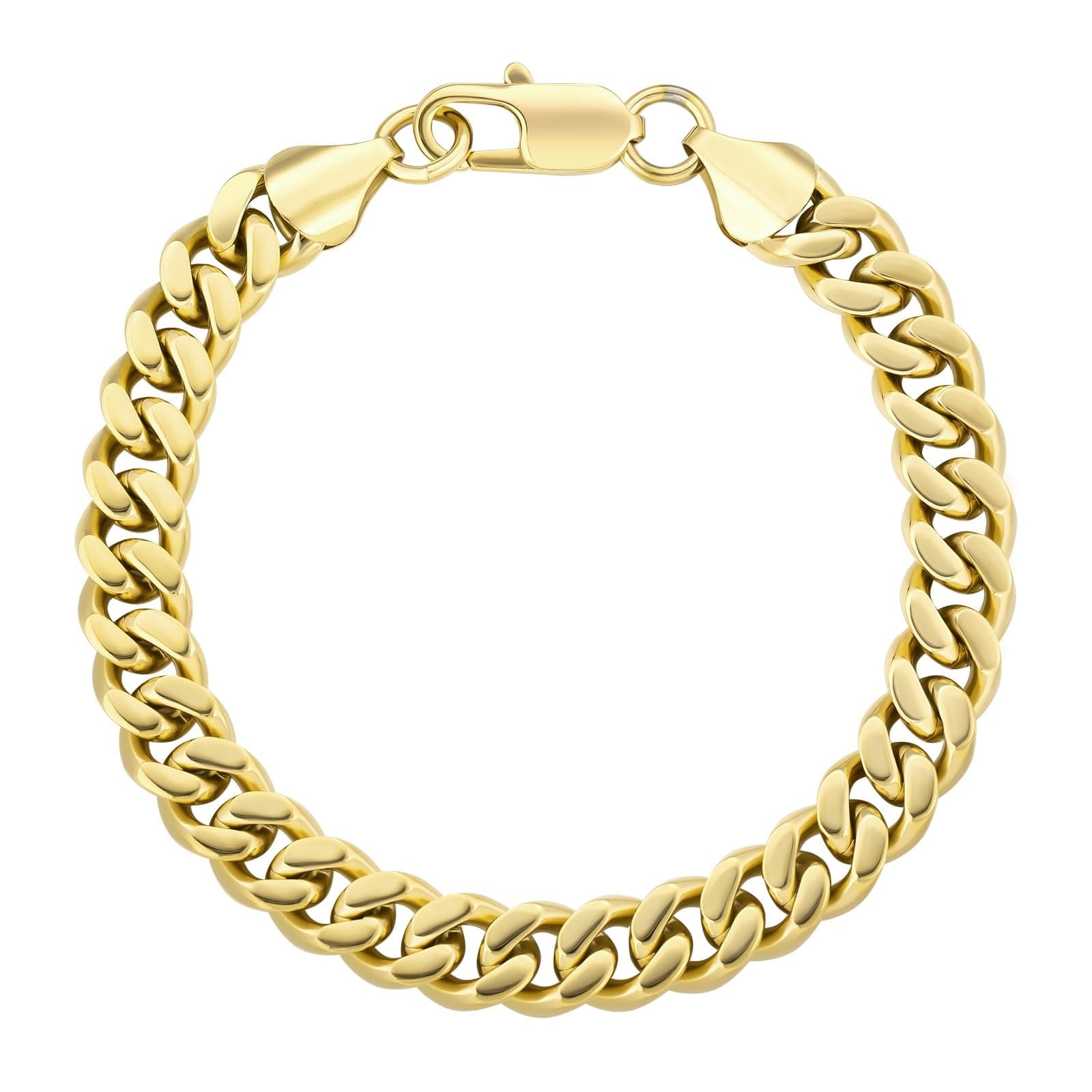 KRKC Herren Armband, 14K Gold Vergoldet/Silber Farbe 3/5/7/9mm Edelstahl Panzerkette Cuban Armband 🎁