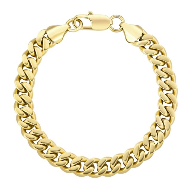 KRKC Herren Armband, 14K Gold Vergoldet/Silber Farbe 3/5/7/9mm Edelstahl Panzerkette Cuban Armband 🎁