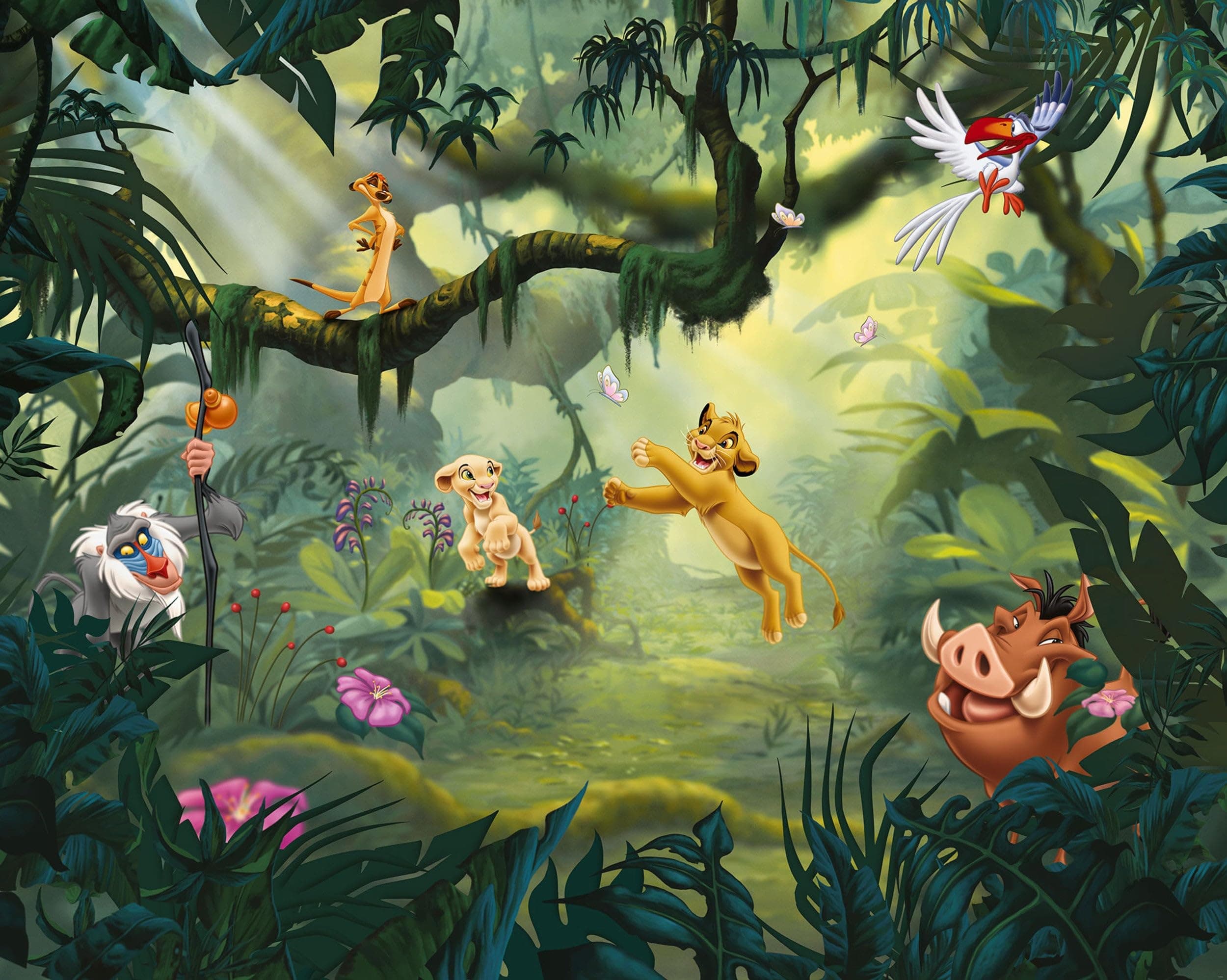 🦁👑 Komar Disney Vlies Fototapete - Lion King Hakuna Matata - Größe: 350 x 280 cm - Kindertapete