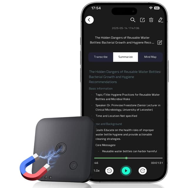 KI Digitales Diktiergerät 64GB - Automatische Transkription 🎙️