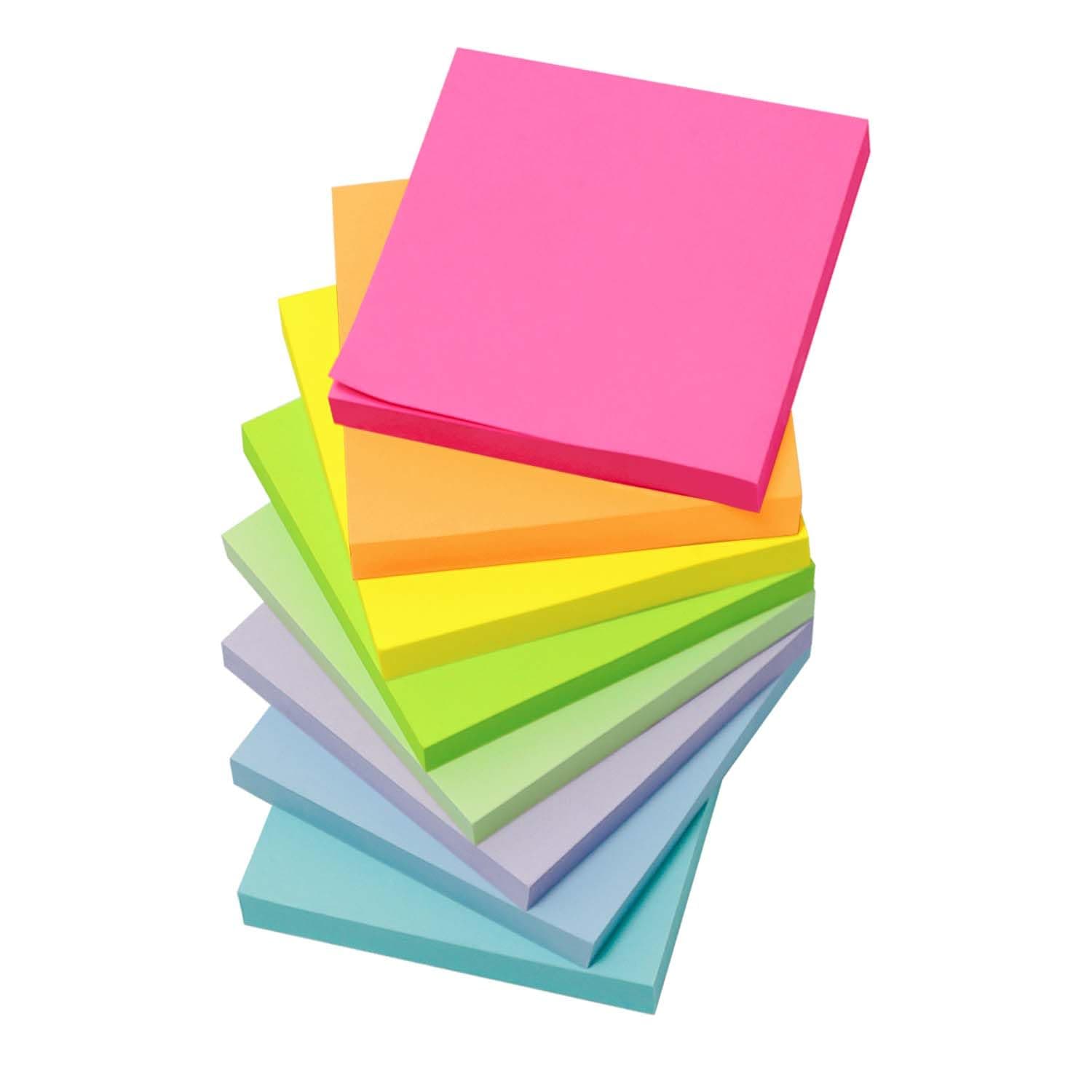 📚 AiTodos® 800pcs Haftnotizen-76x76 in Rot, 8 Farben, Premiumqualität