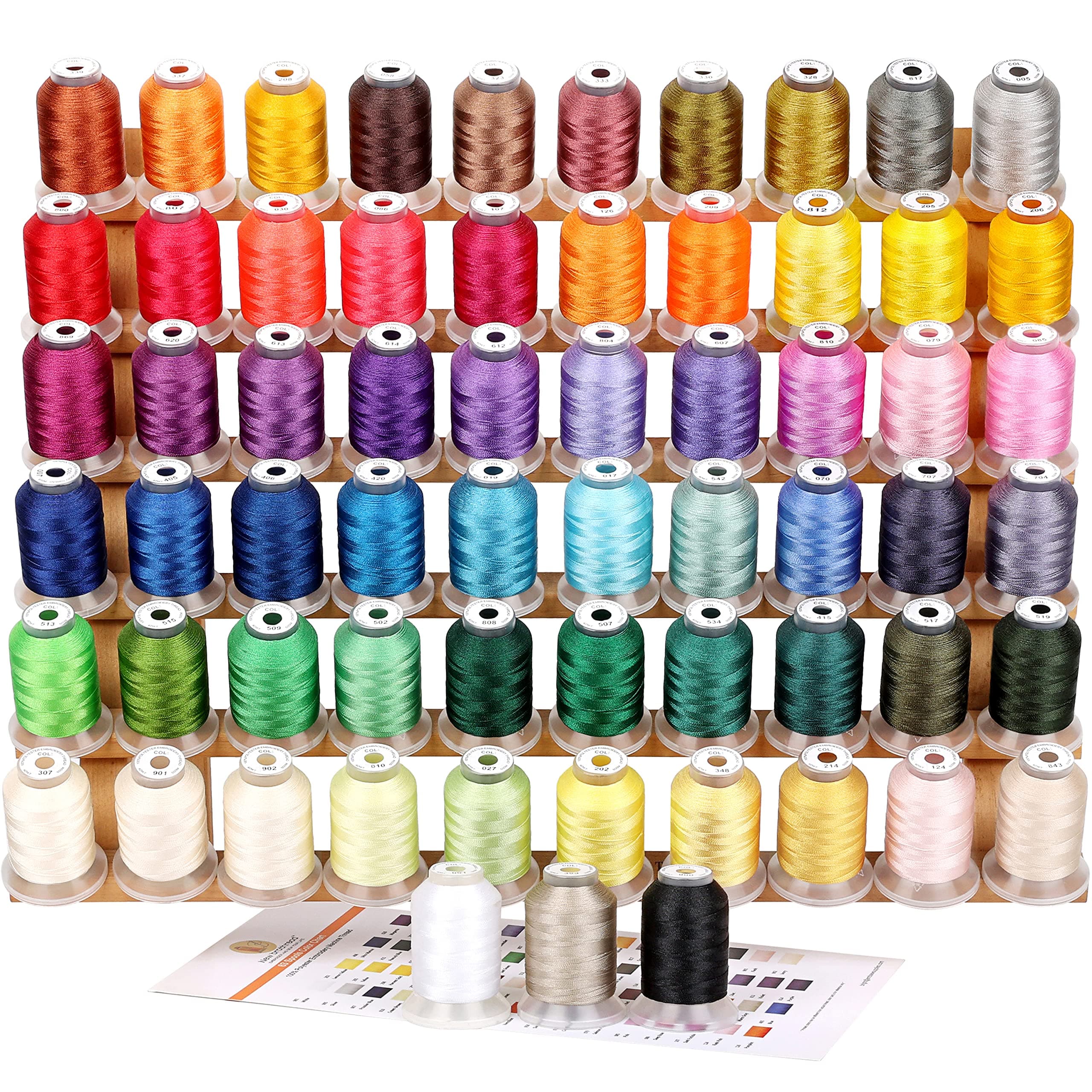 Neue brothread 63 Brother Farben Polyester Maschinen Stickgarn 500M (550Y)