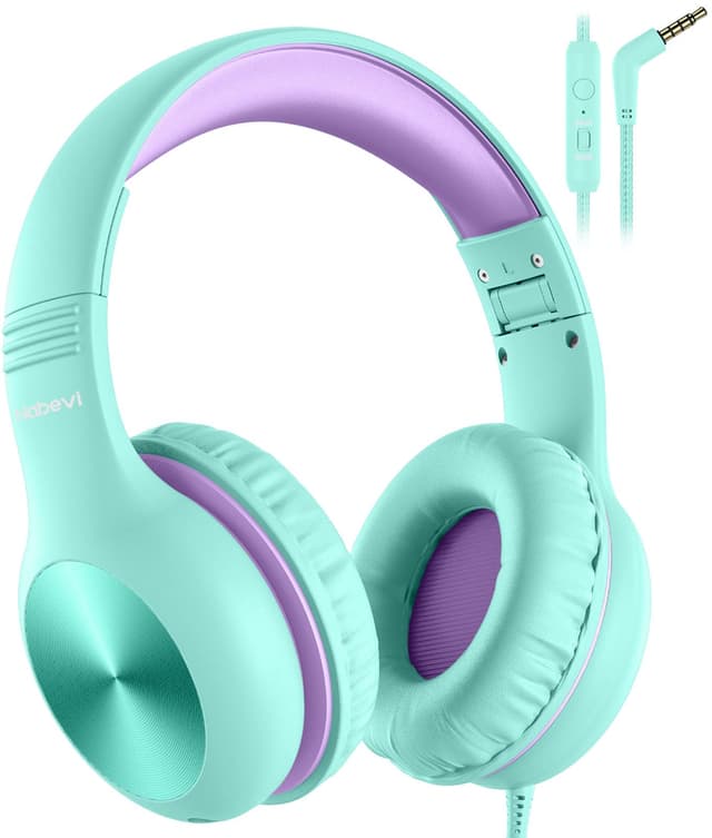Nabevi Kinder Kopfhörer 🎧 - HD-Stereoton, Sharing-Funktion, Grün