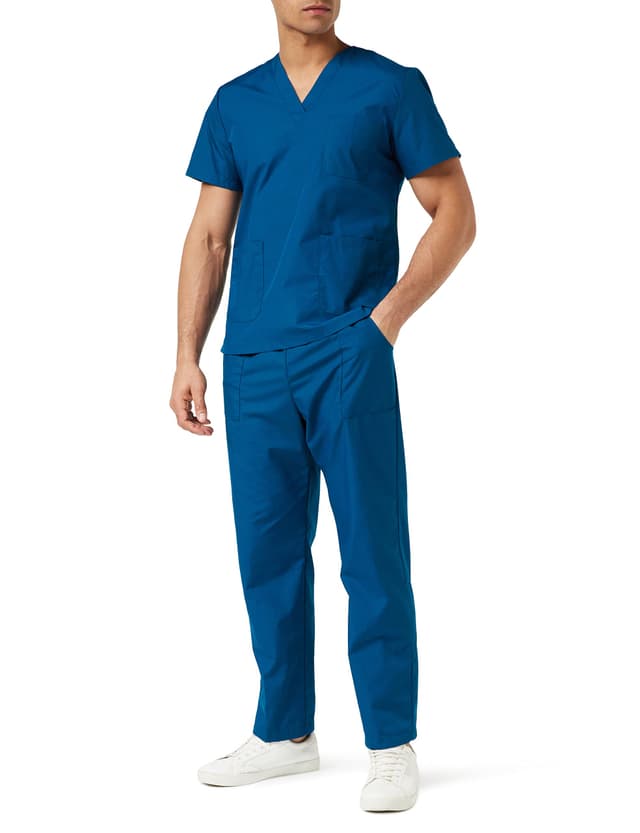 MISEMIYA - Unisex-Schrubb-Set - Medizinische Uniform mit Oberteil und Hose ref.6801-6802 L Marineblau 68 🩺