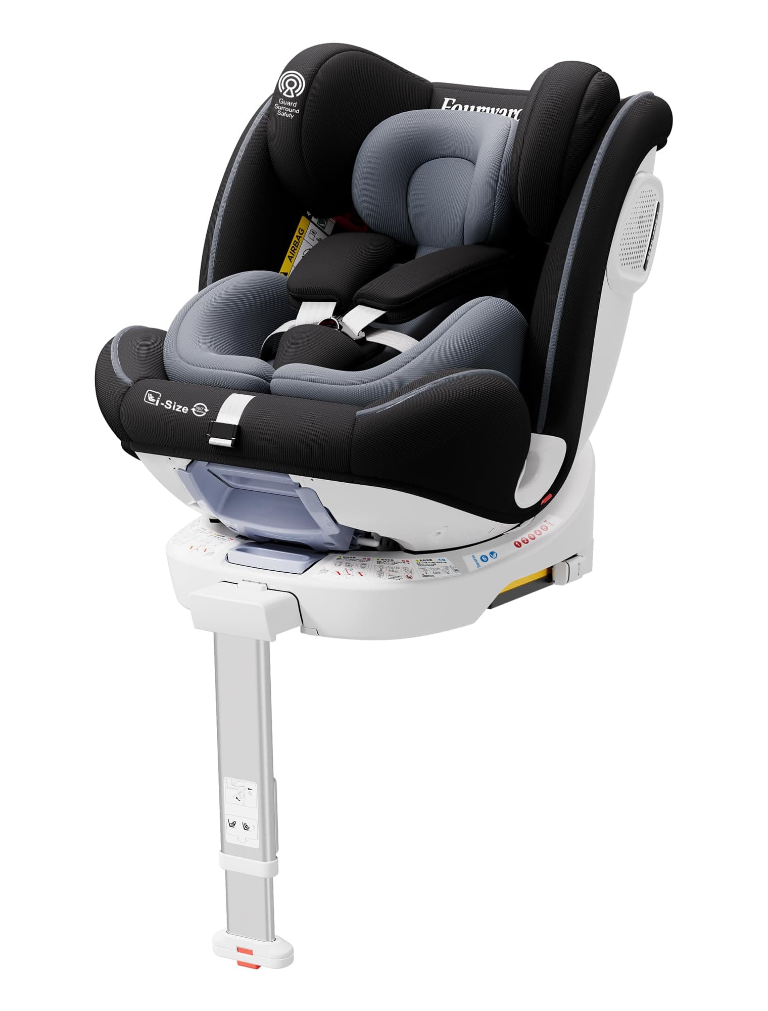 🚼 Fourward Baby Autositz Kindersitz 360°drehbar mit ISOFIX+Stützfuß 30% Rabatt! 🎉