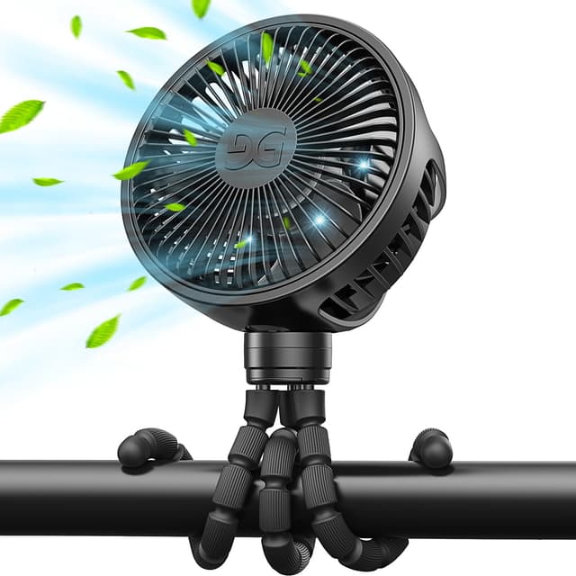 GUSGU Kinderwagen-Ventilator Clip on für Baby - Schwarz 🌬️👶