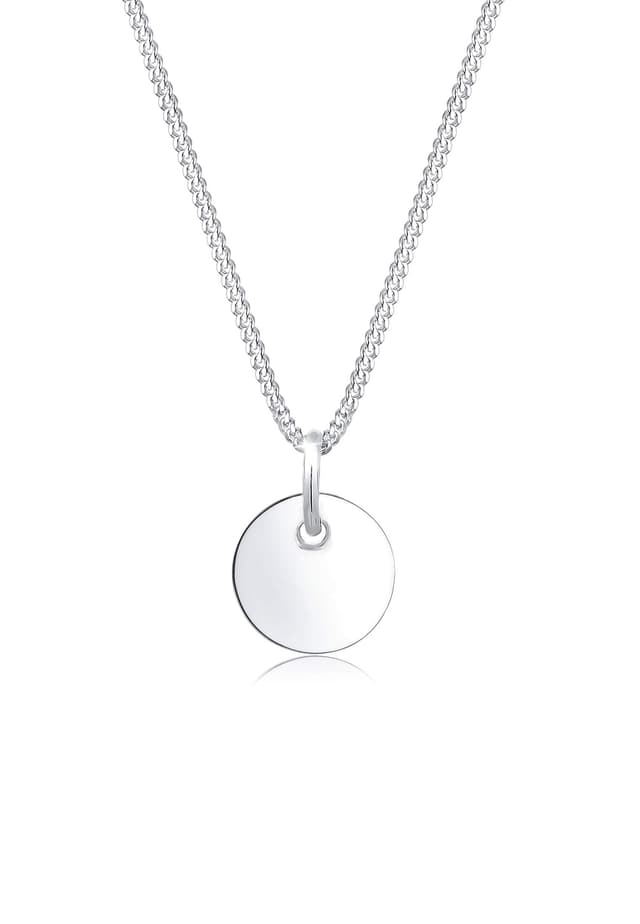 Elli Halskette Damen Plättchen Anhänger Basic Geo Look in 925 Sterling Silber ✨🌟