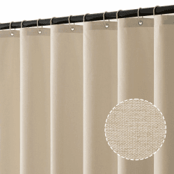 🚿 MIULEE Leinen Texturiert Duschvorhang 180x180 cm Hellbeige 🚿