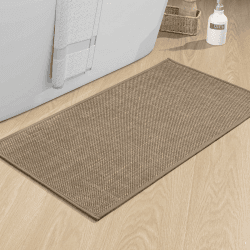 Chakme Badezimmerteppich 43 x 81 cm 🛁 Rutschfeste Badematte mit Gummi Rückseite Braun 43x81cm