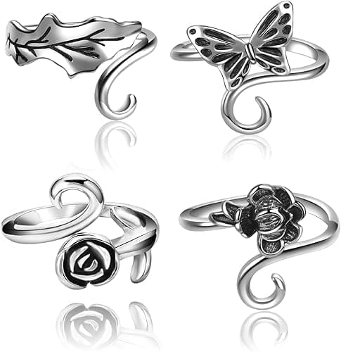 GlamRays 4 Stück Häkelringe für Finger Set 🧶