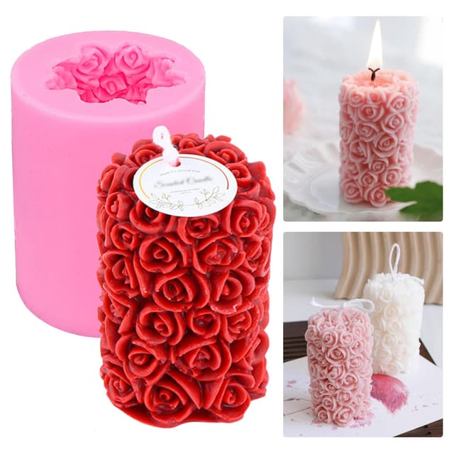 Kerzen Silikonform Rosen Kerzenform 3D Blumen Silikonform 🌹