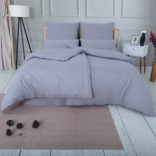 Vency Bettwäsche 135x200 4-Teilig Grau - Oeko-TEX 100% Baumwolle 😍🛏️