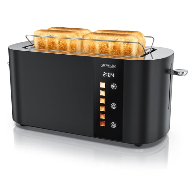 Arendo - Edelstahl Toaster 4 Scheiben Langschlitz - Touchscreen